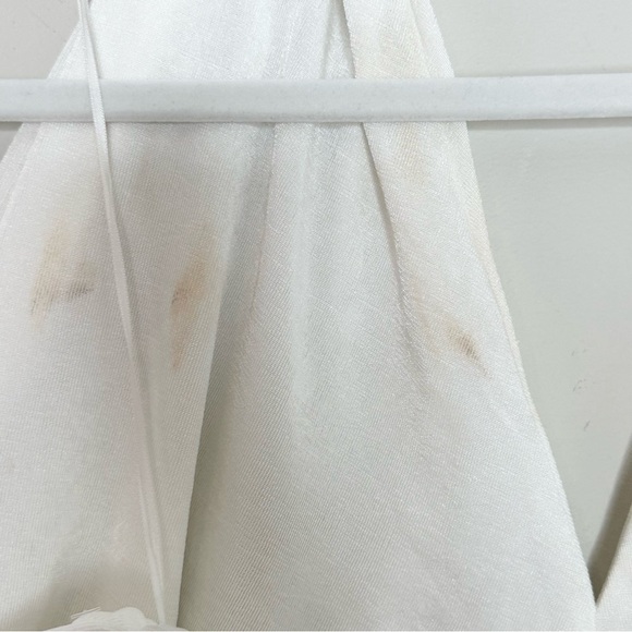 MISHA Size 8 Callie Mini Ruched Halter Summer White Dress - Picture 6 of 10